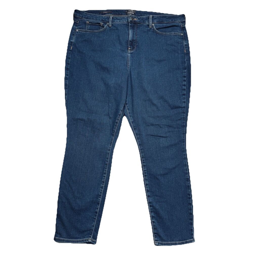 NYDJ for Chicos Lift X Tuck Skinny Jeans Plus 18 Blue Stretch Measures 39 X 26.5